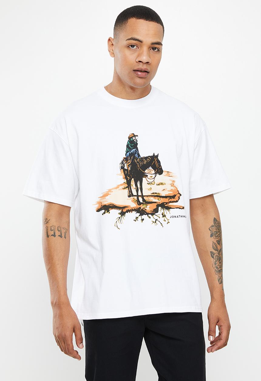 Jonathan D - Bowie boxfit T-shirt with front print - white