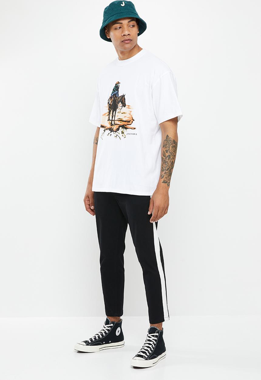 Jonathan D - Bowie boxfit T-shirt with front print - white