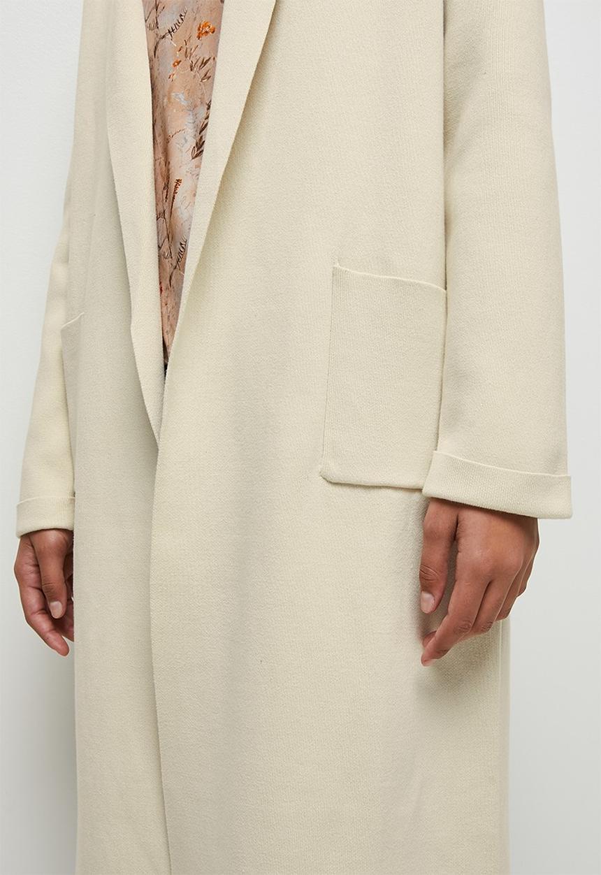 edit - Shawl collar cardi coat - ecru
