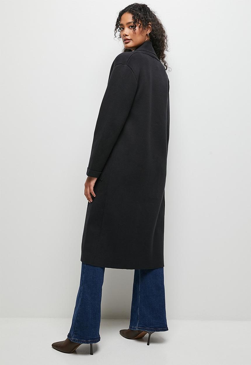 edit - Shawl collar cardi coat - black
