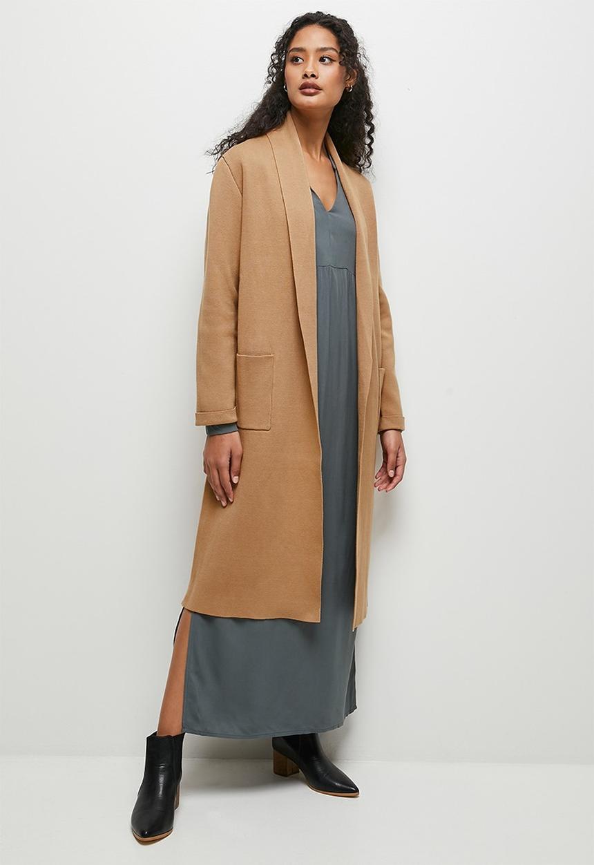edit - Shawl collar cardi coat - oatmeal