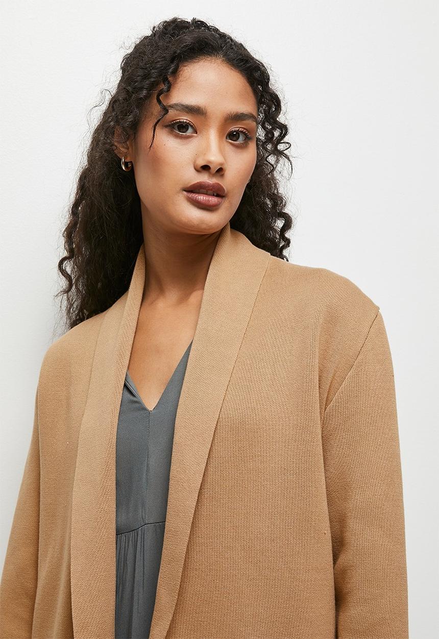 edit - Shawl collar cardi coat - oatmeal