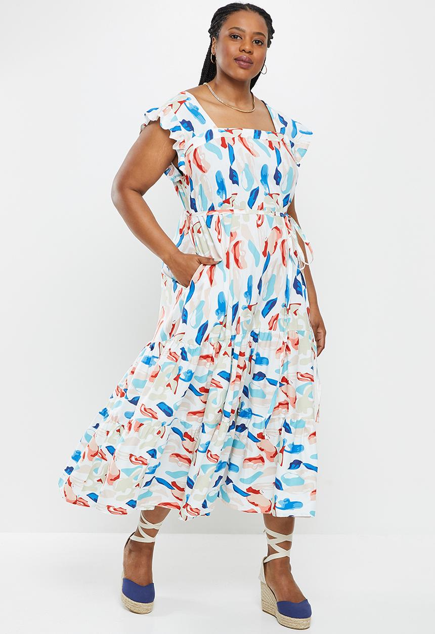 AMANDA LAIRD CHERRY - Plus cubhu dress -  white, blush, mint & sky