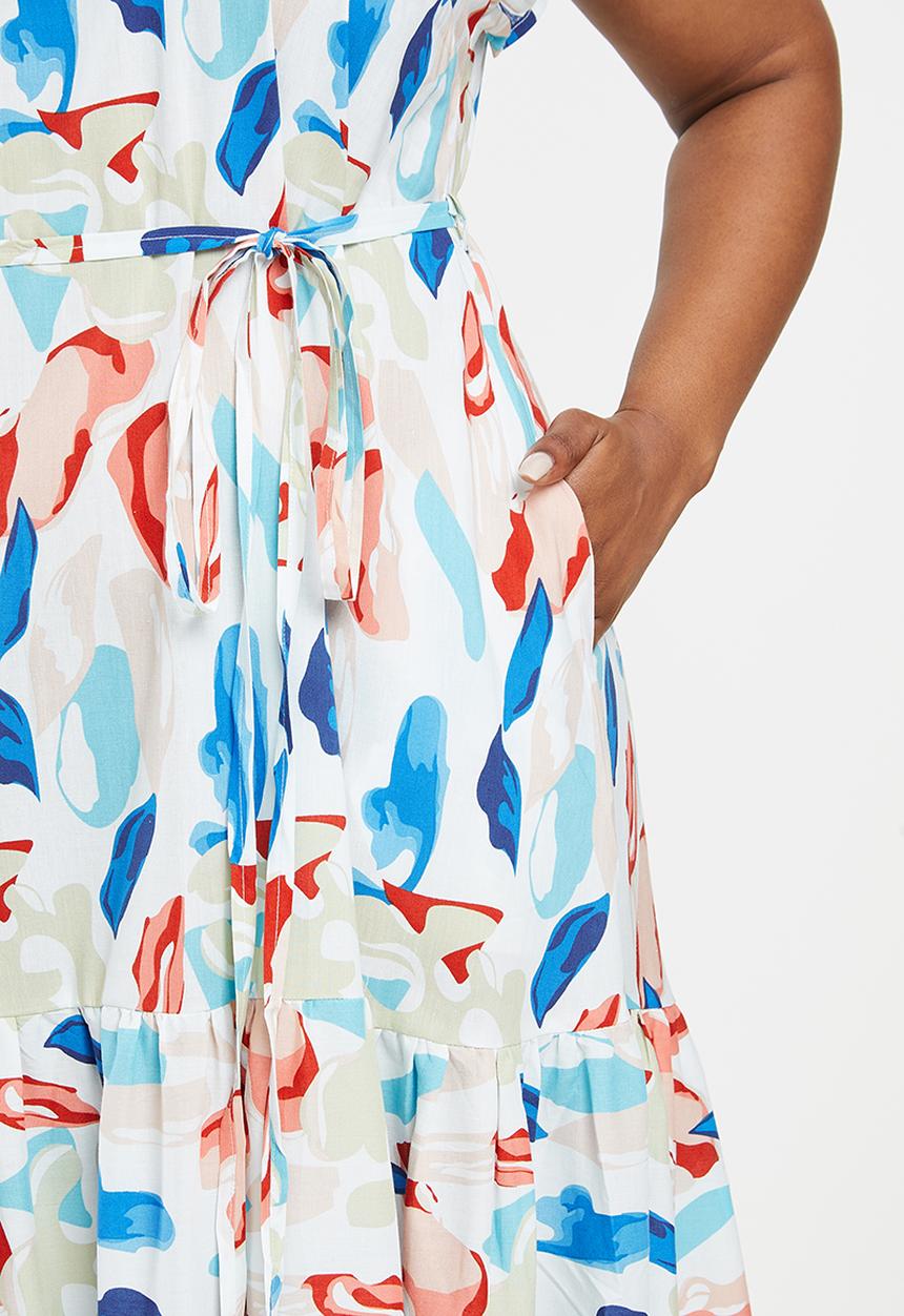 AMANDA LAIRD CHERRY - Plus cubhu dress -  white, blush, mint & sky