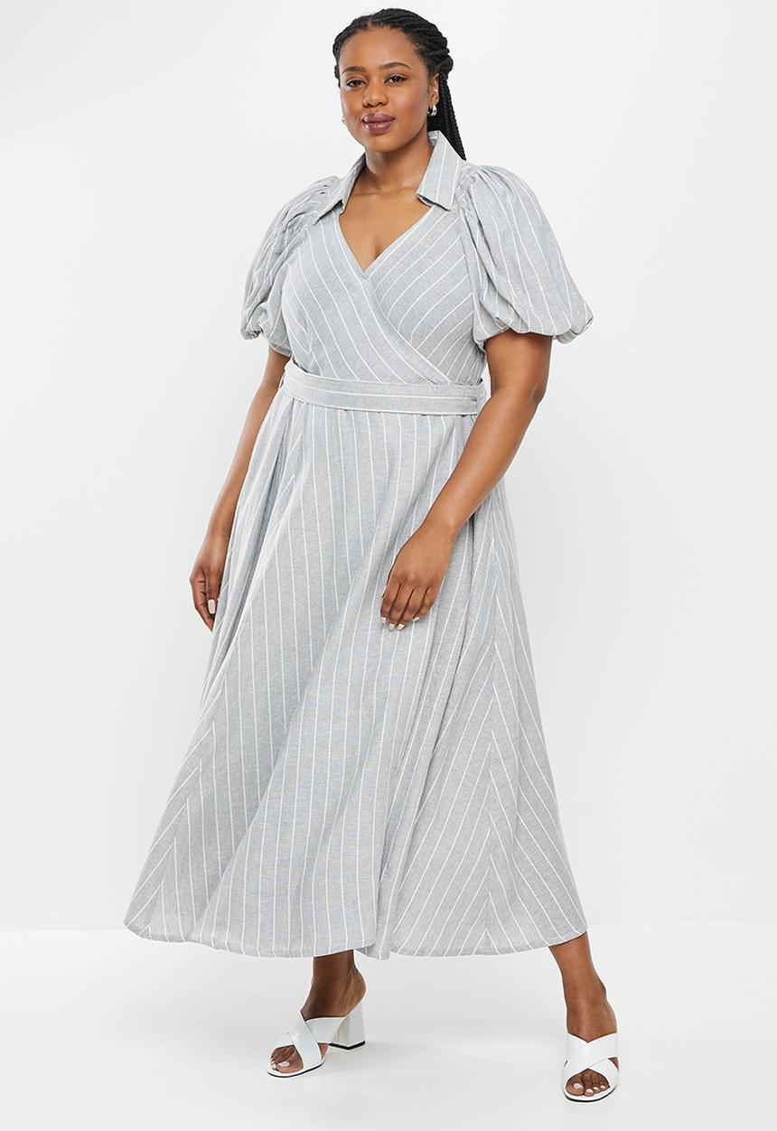 AMANDA LAIRD CHERRY - Plus essenwood dress -  grey & cream