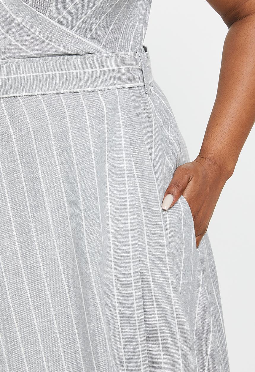 AMANDA LAIRD CHERRY - Plus essenwood dress -  grey & cream