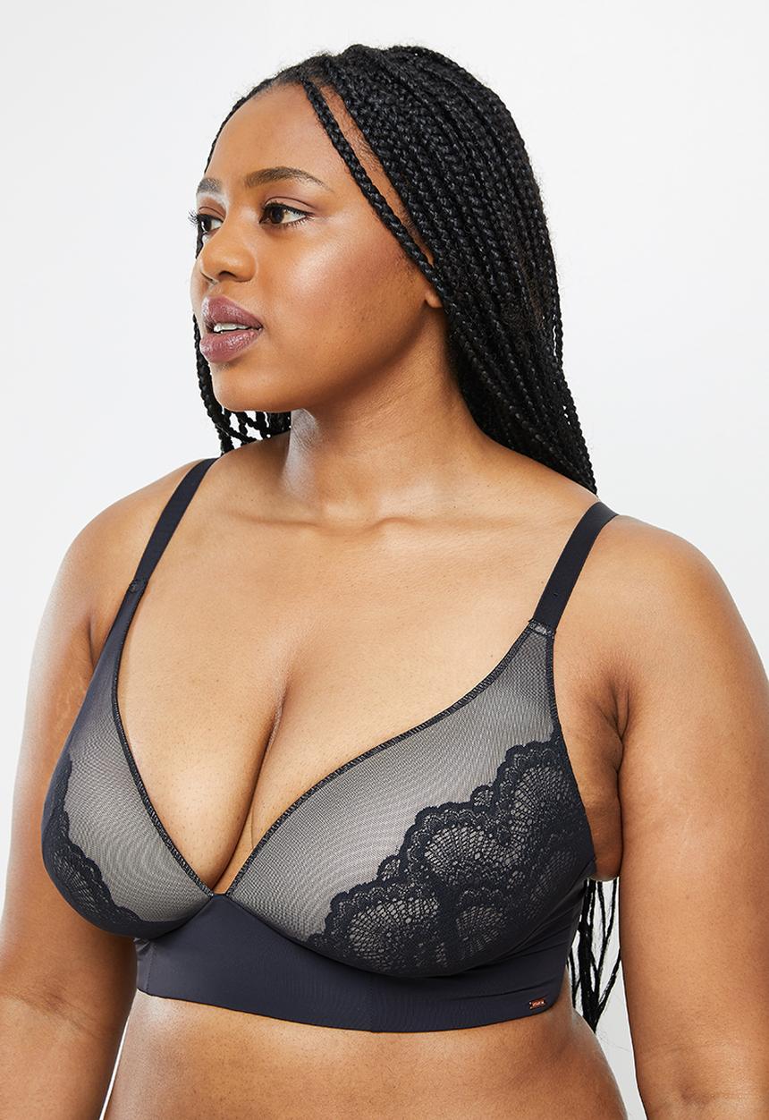 DORINA - Plus zuri push up demi bra - black