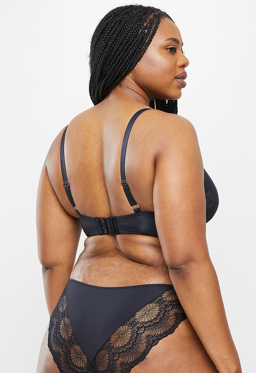 DORINA - Plus zuri push up demi bra - black