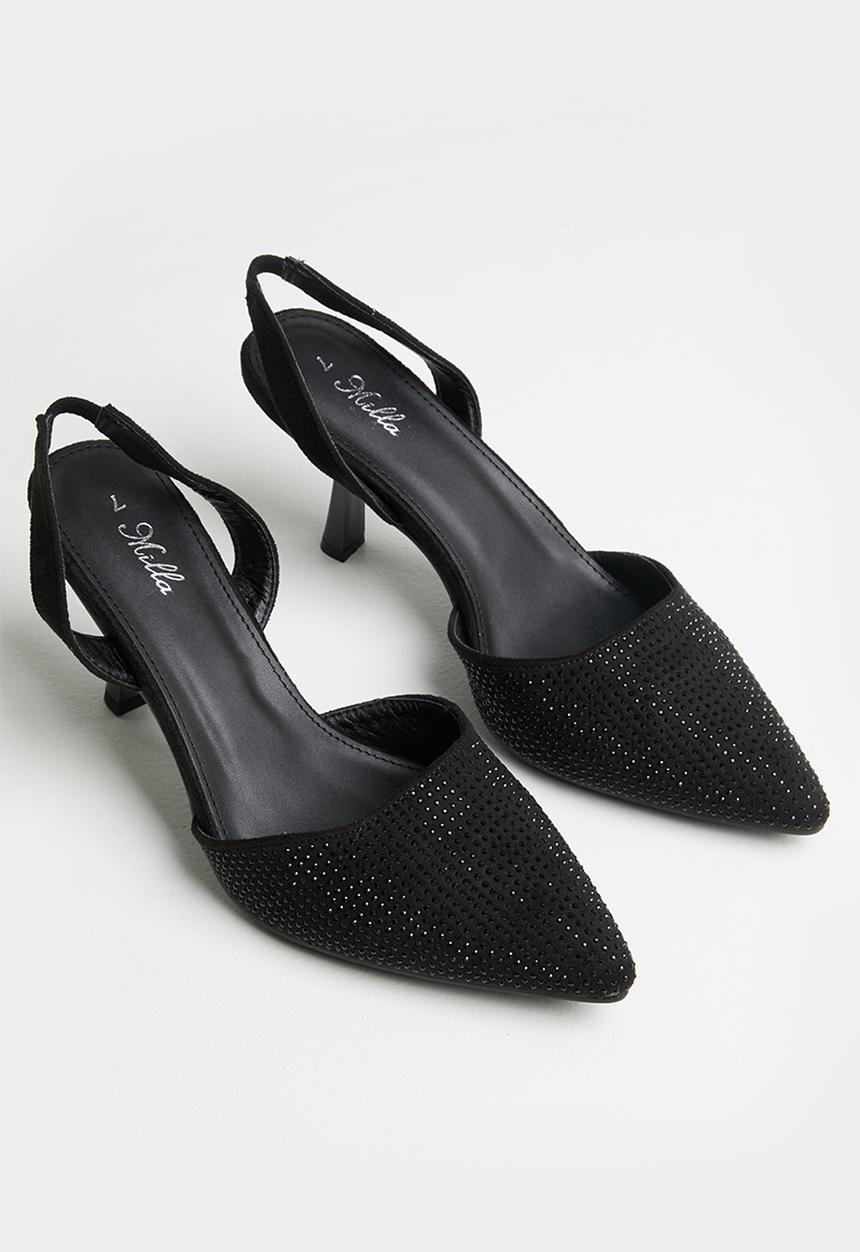 MILLA - Amora slingback heel - black