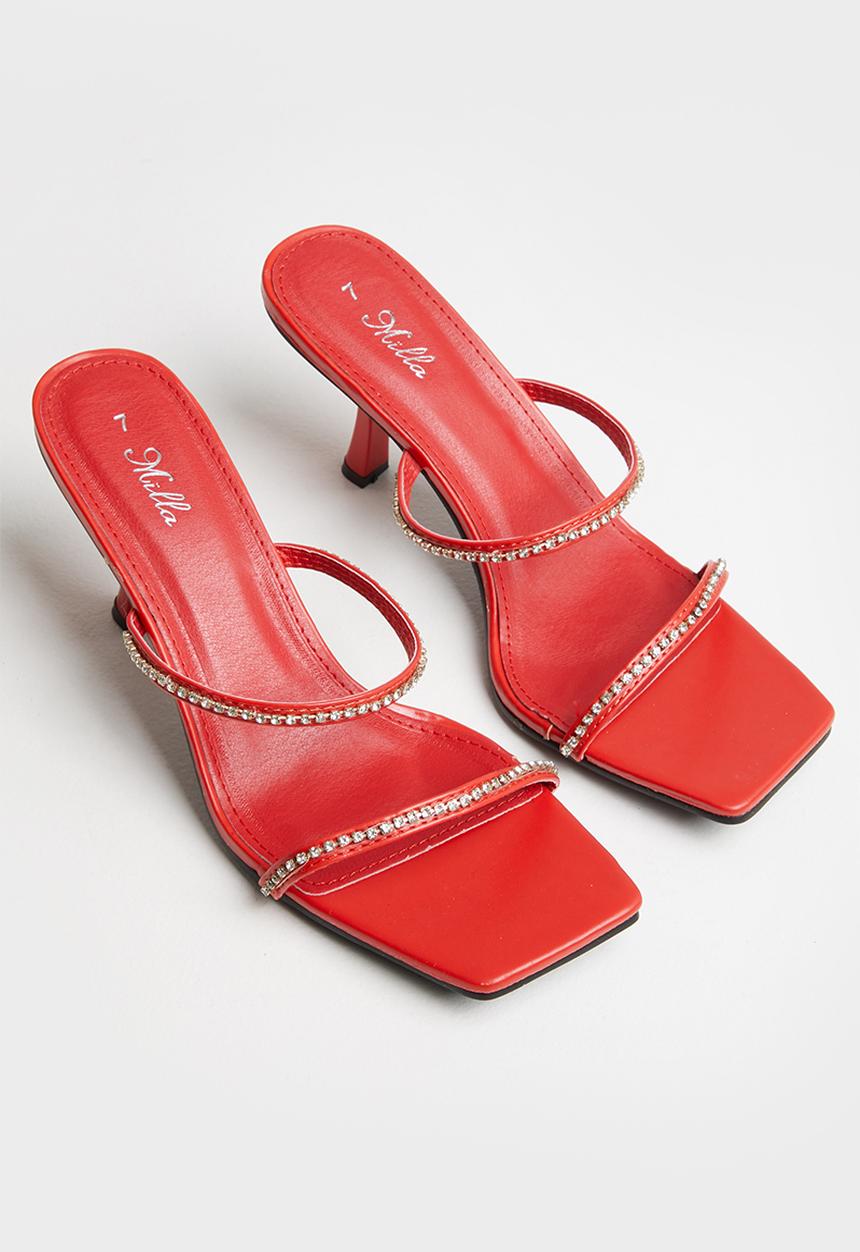 MILLA - Aniqah embellished mule - red