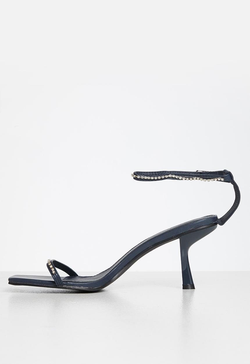 MILLA - Andrea embellished ankle strap heel - navy
