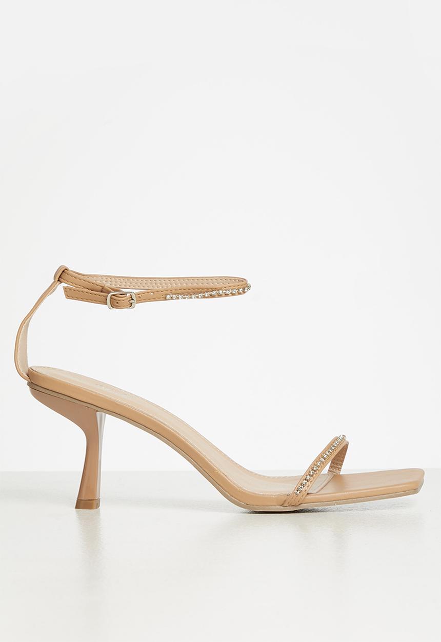 MILLA - Andrea embellished ankle strap heel - neutral