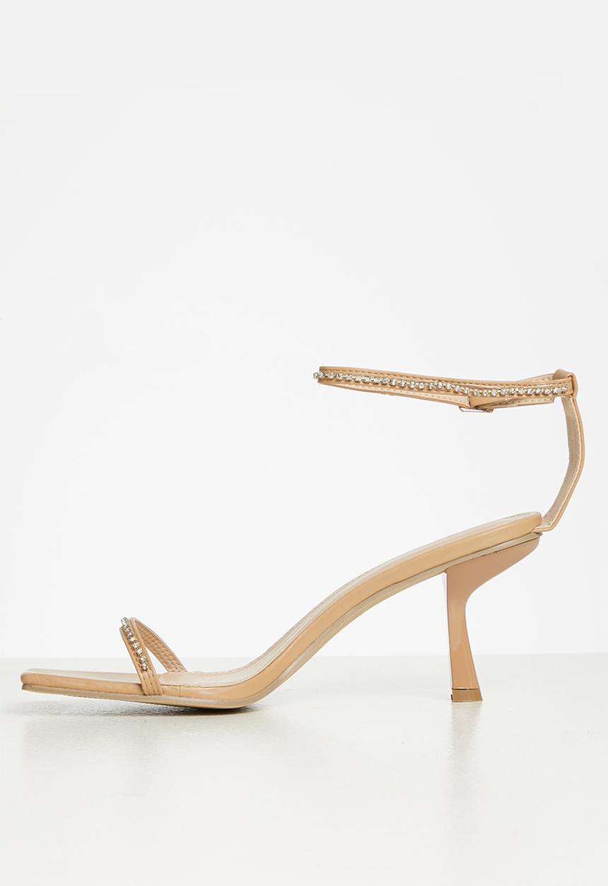 MILLA - Andrea embellished ankle strap heel - neutral