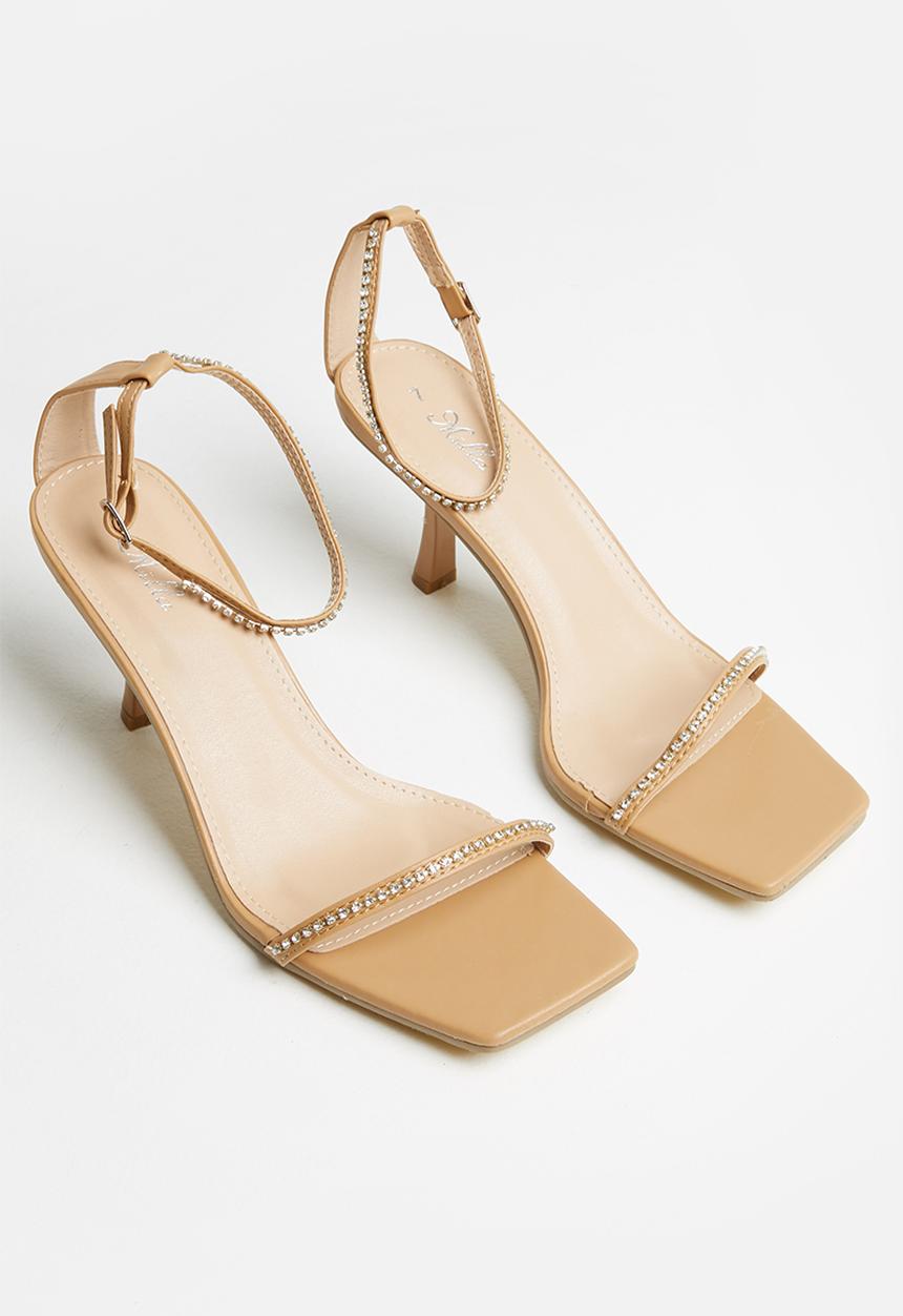 MILLA - Andrea embellished ankle strap heel - neutral