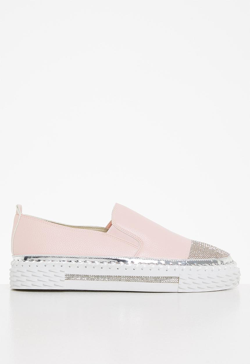 Footwork - Kerry diamante toe cap slip-on - pink