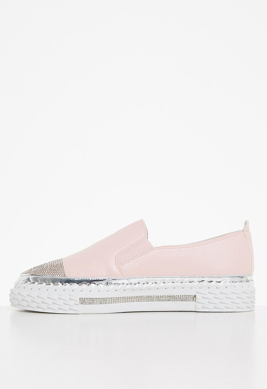 Footwork - Kerry diamante toe cap slip-on - pink