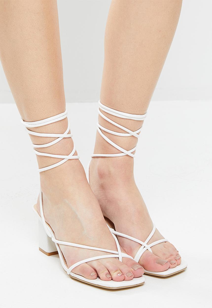 Superbalist - Selena ankle tie heel - white