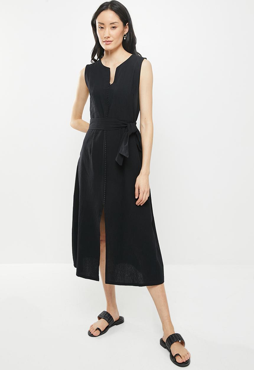 dailyfriday - V-neck midi dress - black