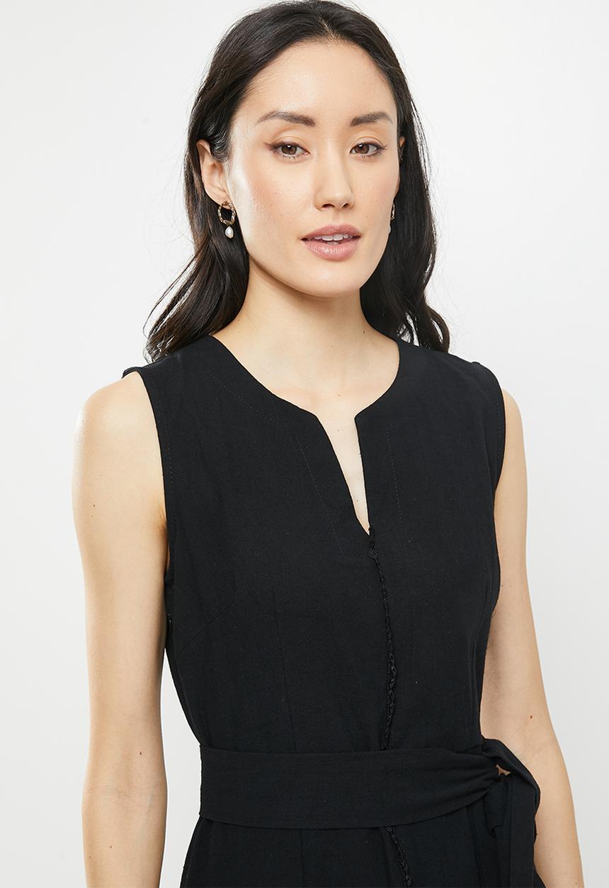 dailyfriday - V-neck midi dress - black