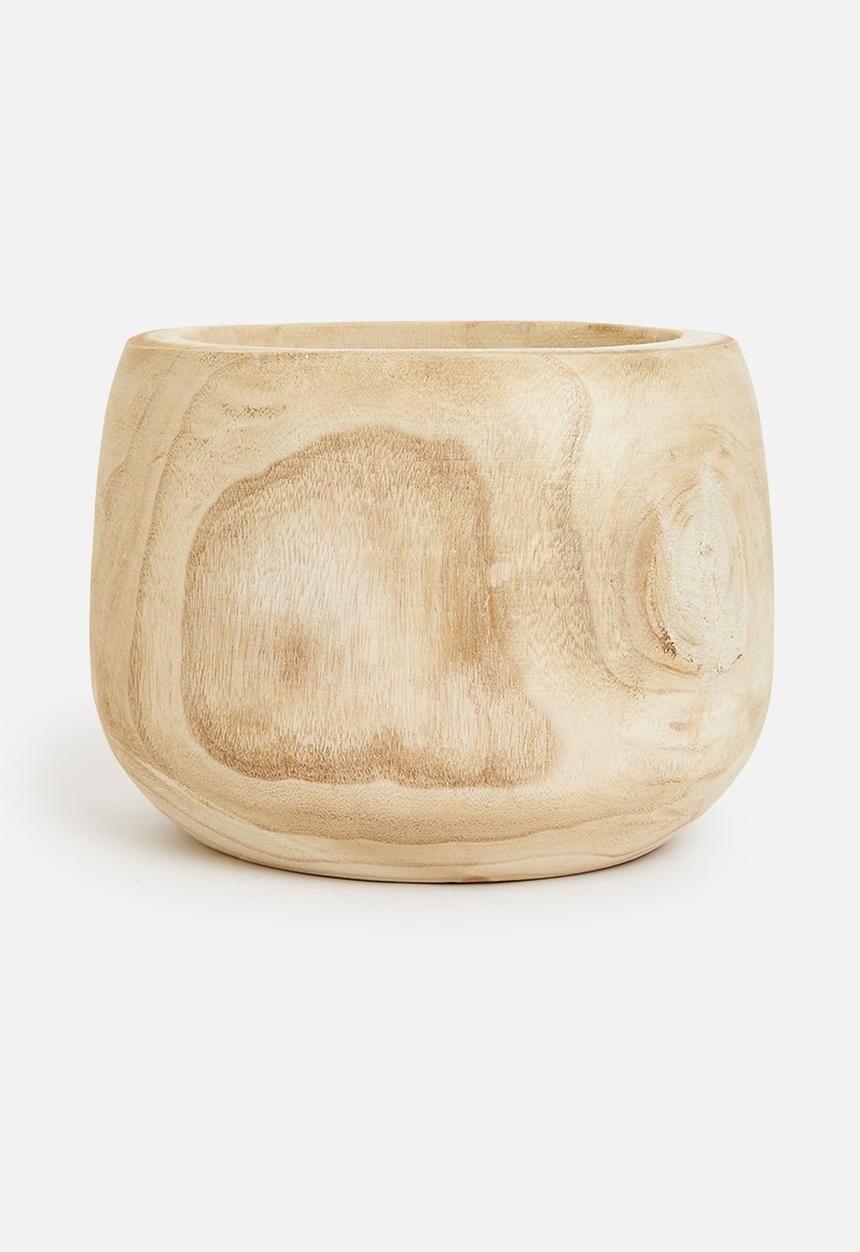 H&S - Wood grain planter - natural