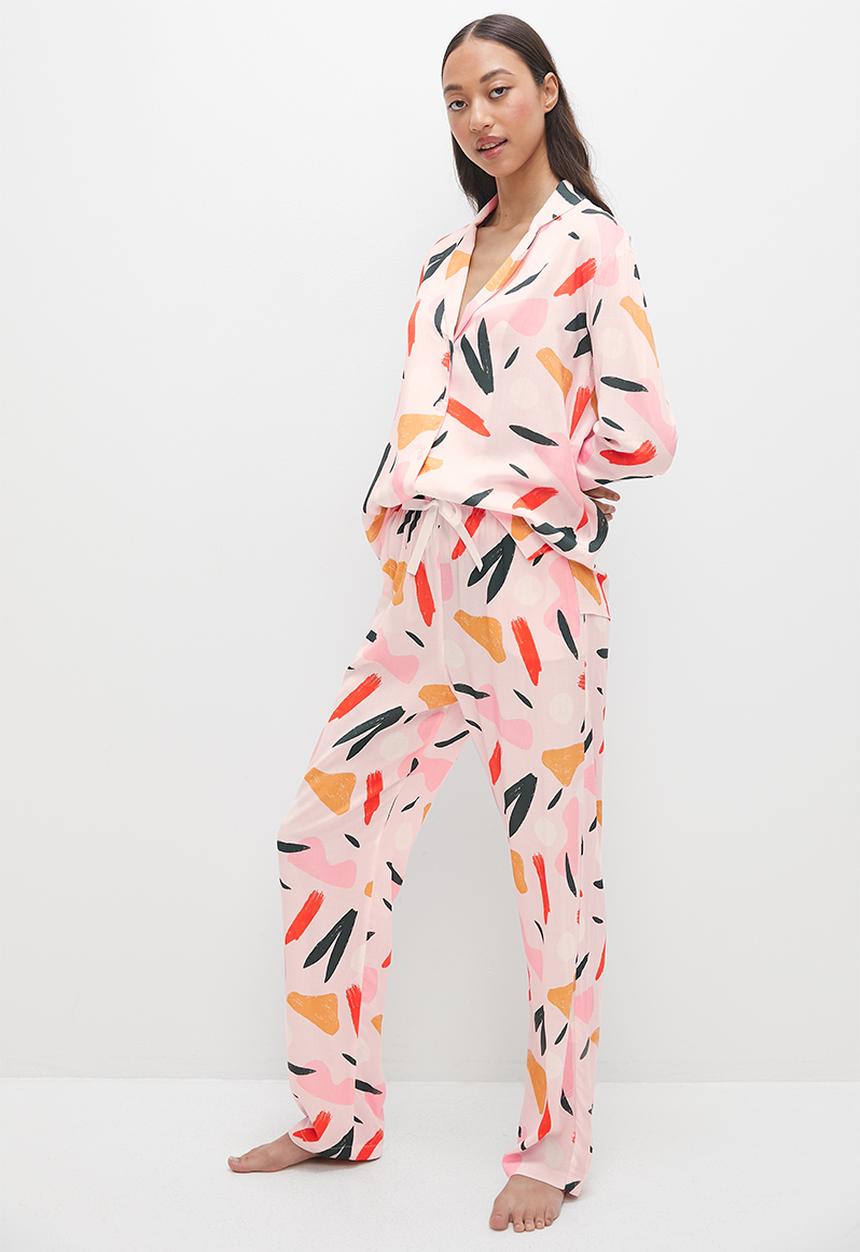 Superbalist - Sleep shirt and pants set - pink abstract