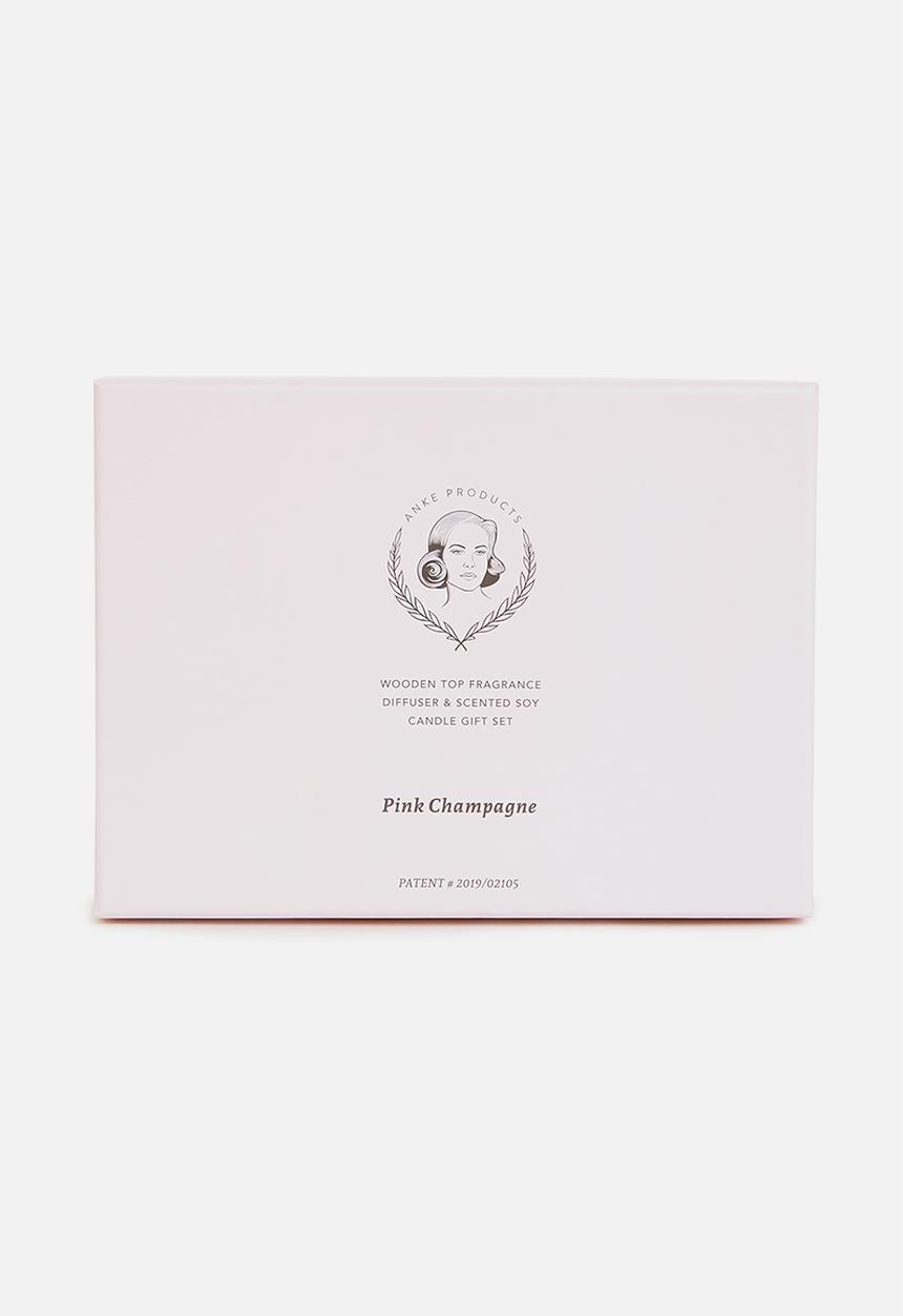 Anke Products - Pink champagne diffuser & candle gift set