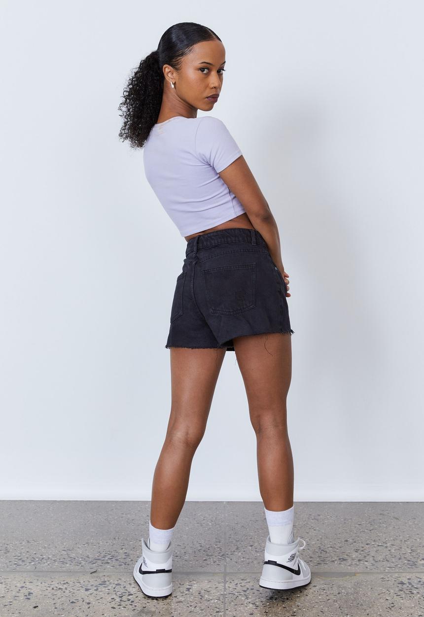 Factorie - Mini denim short - thrift black