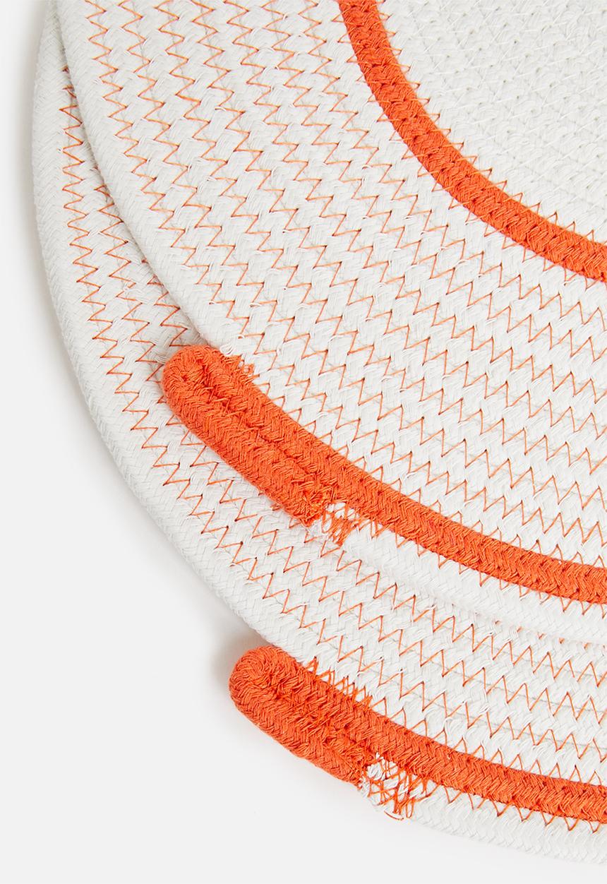 Sixth Floor - Lira woven placemat set of 4- white & orange