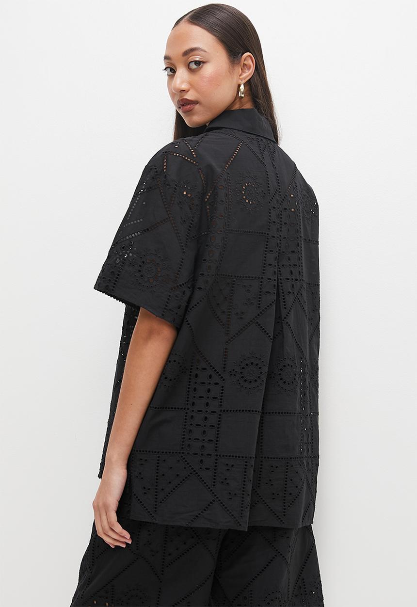 Superbalist - Anglaise longline shirt - black