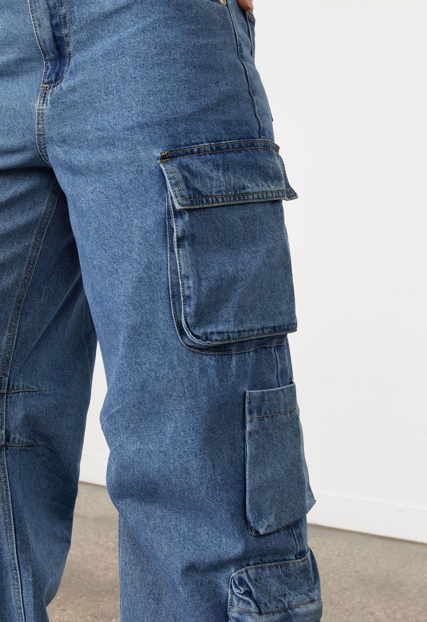 Factorie - Multi pocket denim cargo jean - lake blue