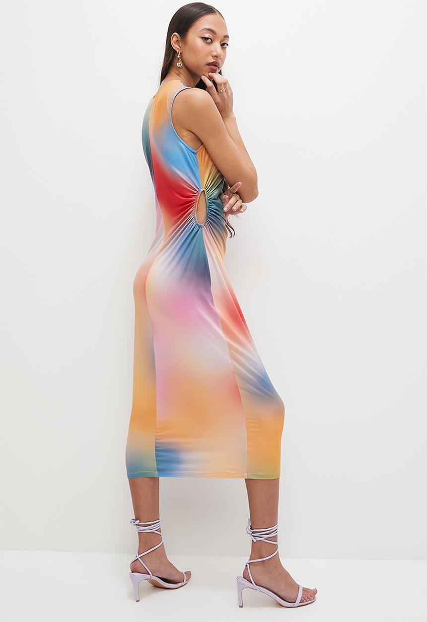 Superbalist - Cutout knit midi dress - multi