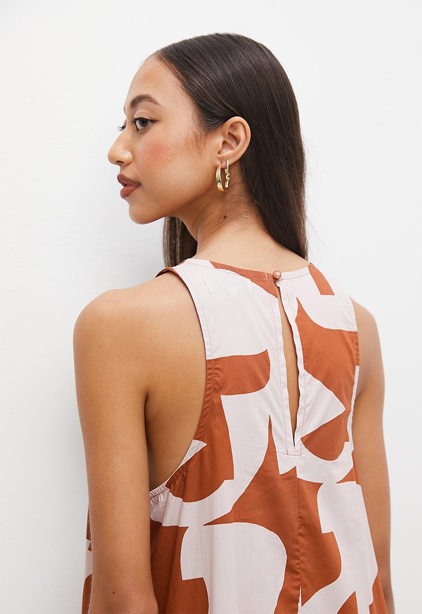 Superbalist - Pocket detail tiered dress - stone & brown