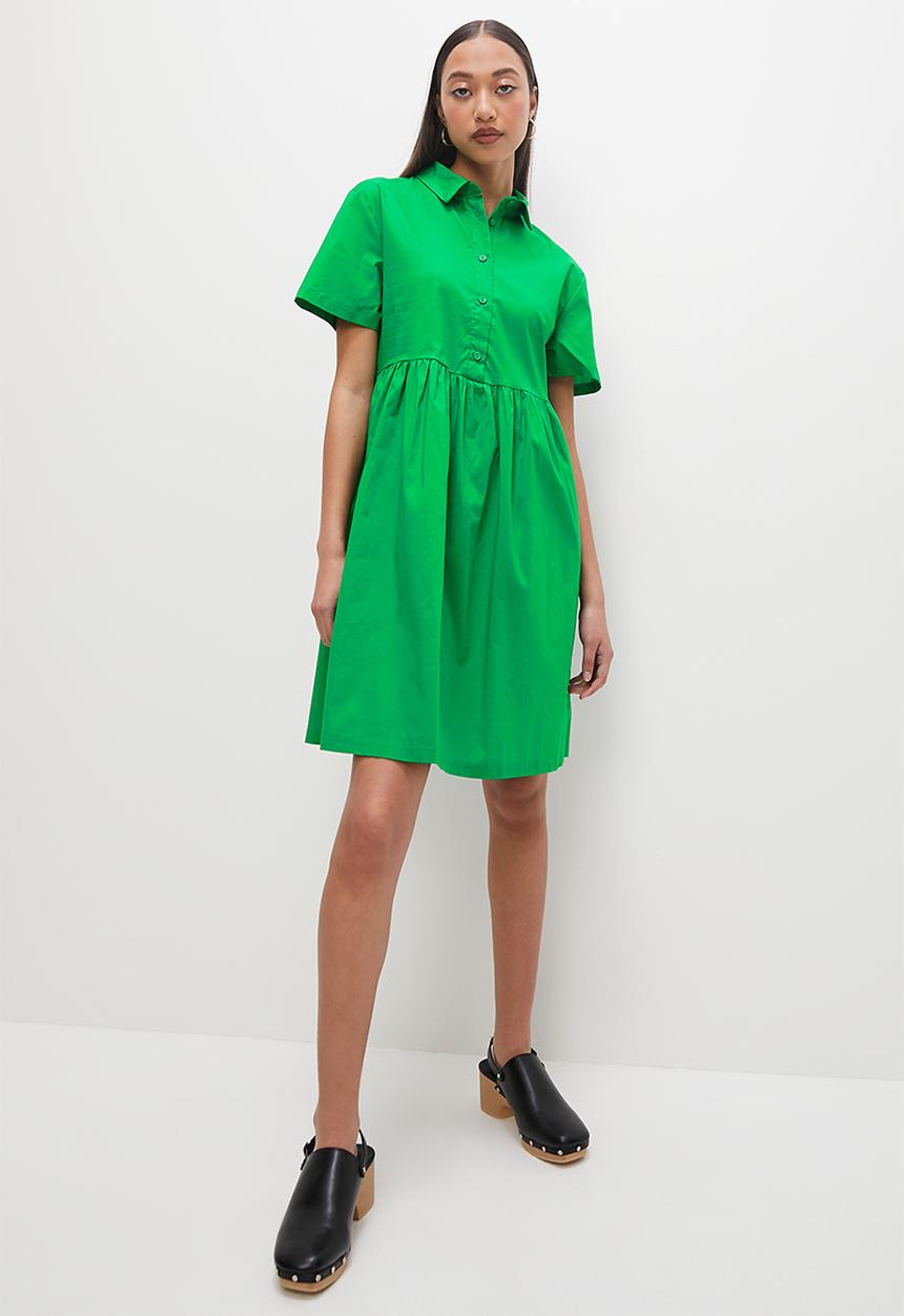 Superbalist - Collared mini babydoll dress - green