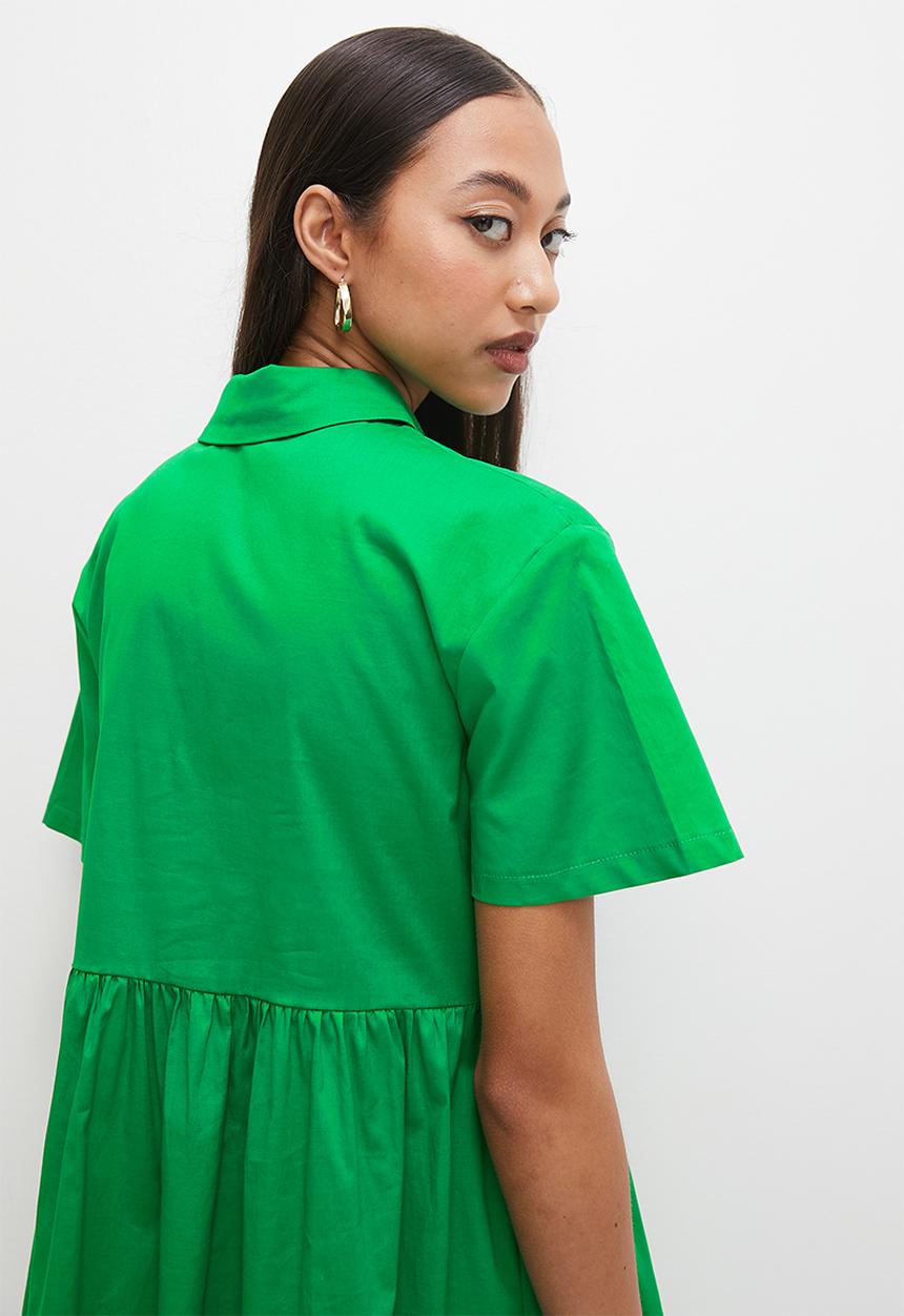 Superbalist - Collared mini babydoll dress - green