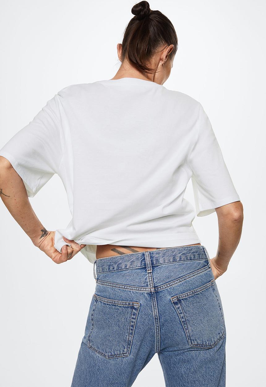 MANGO - T-shirt logoseq-h - off white