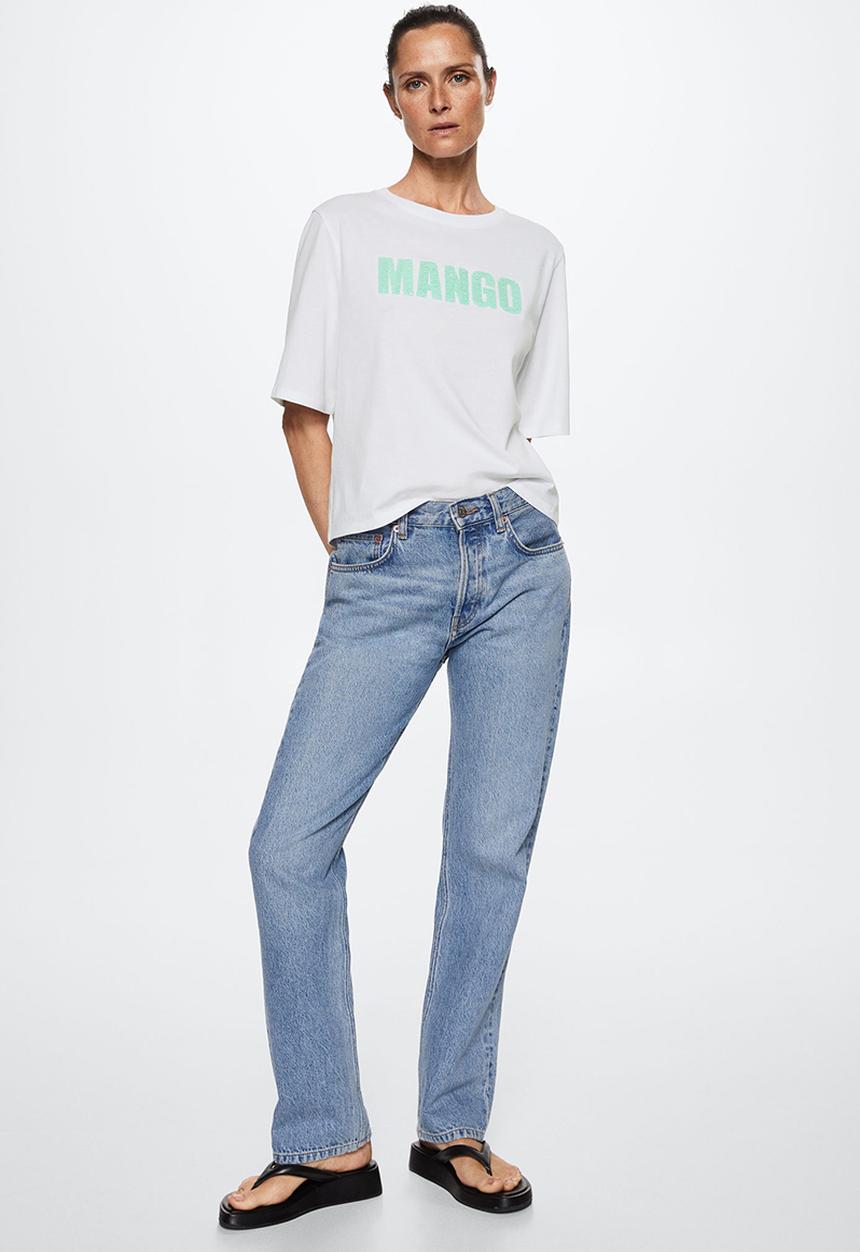 MANGO - T-shirt logoseq-h - off white