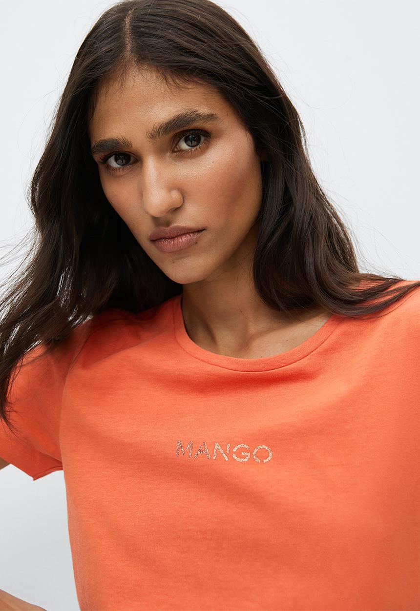 MANGO - T-shirt mangolog-h - red