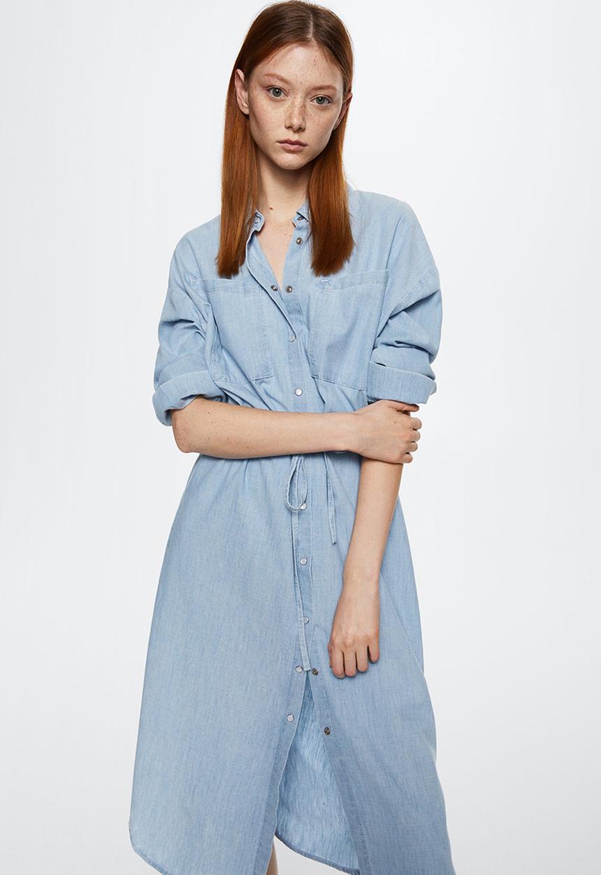 MANGO - Dress sayana - open blue