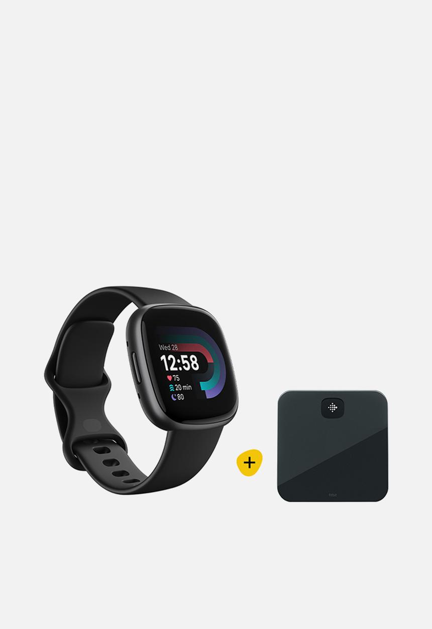 Fitbit - Versa 4 smartwatch combo-Black graphite
