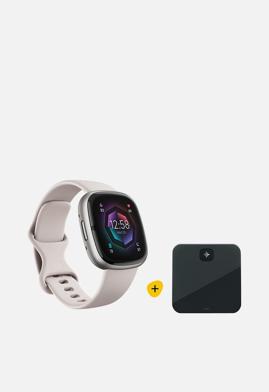 Fitbit - Sense 2 smartwatch combo- lunar white 