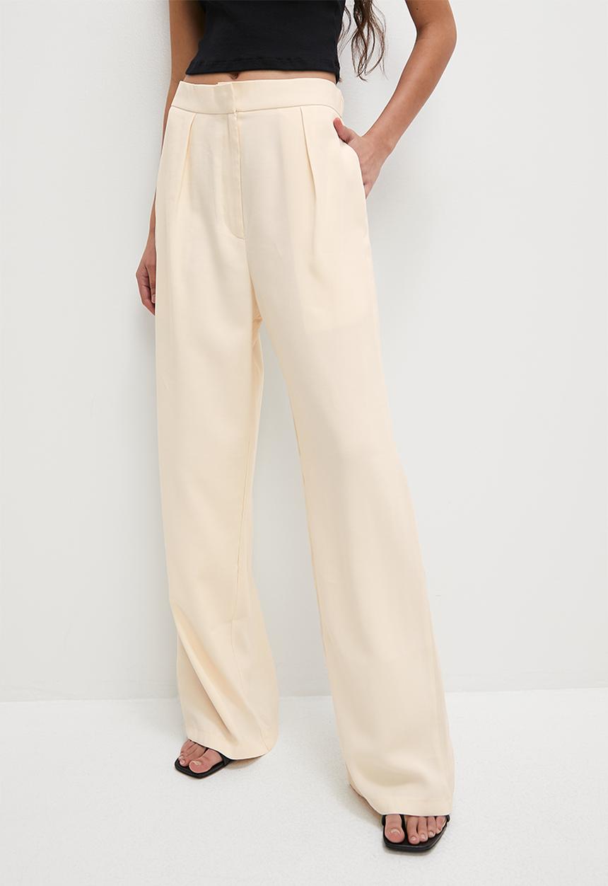 VELVET - Luxe wide leg formal trouser - ecru
