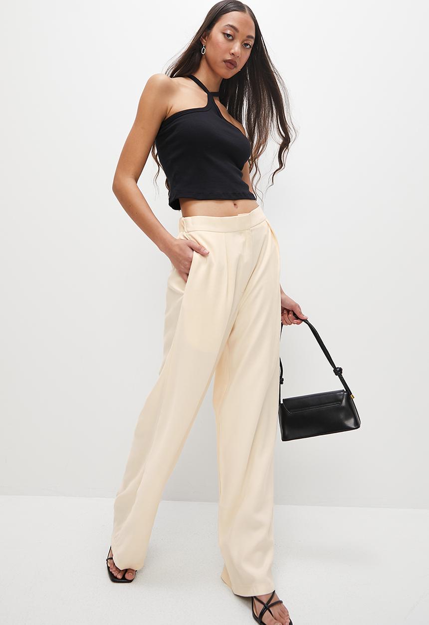 VELVET - Luxe wide leg formal trouser - ecru