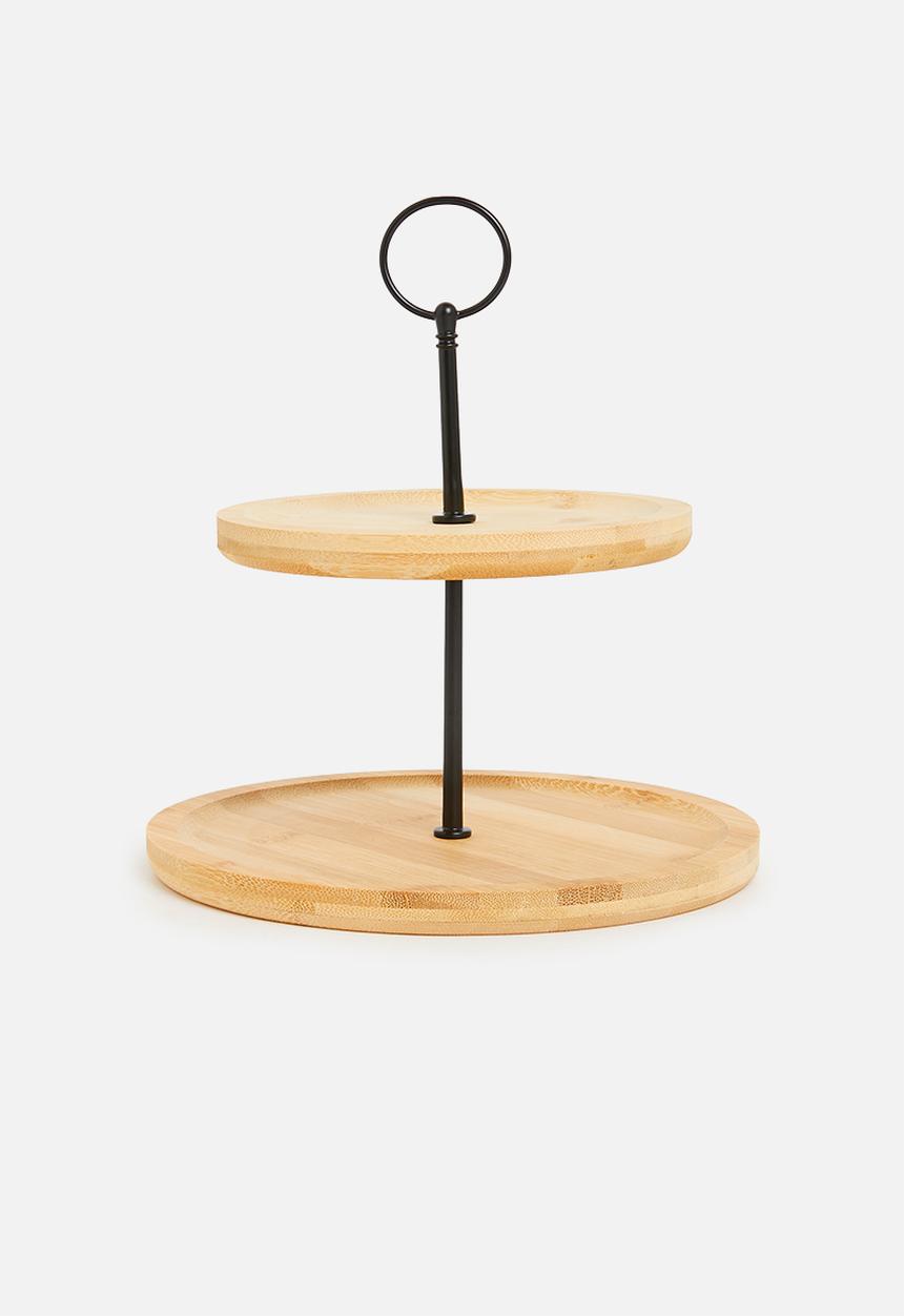 Excellent Houseware - 2 Tier food stand - natural