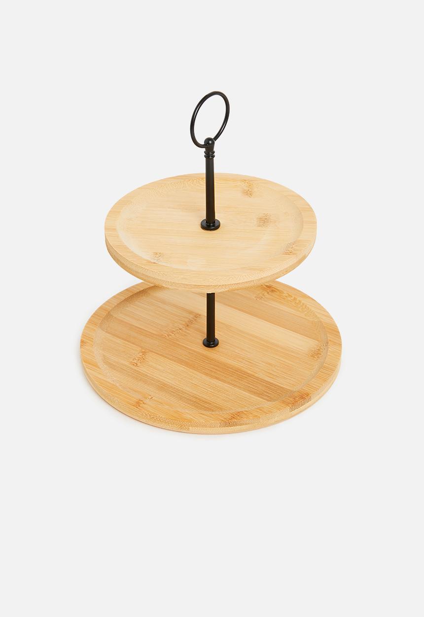 Excellent Houseware - 2 Tier food stand - natural