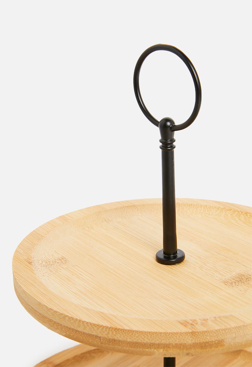 Excellent Houseware - 2 Tier food stand - natural