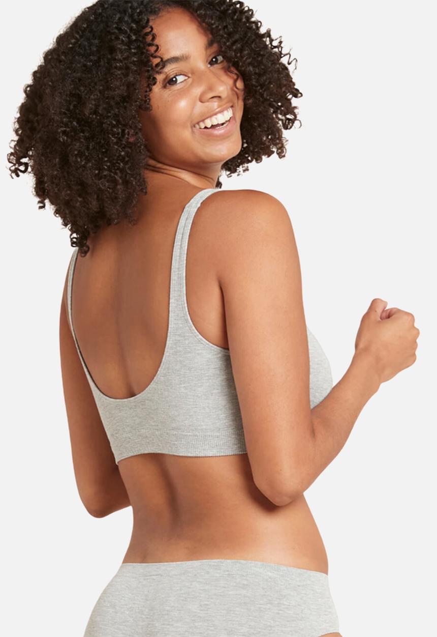 BOODY - Crop bra - light grey marl