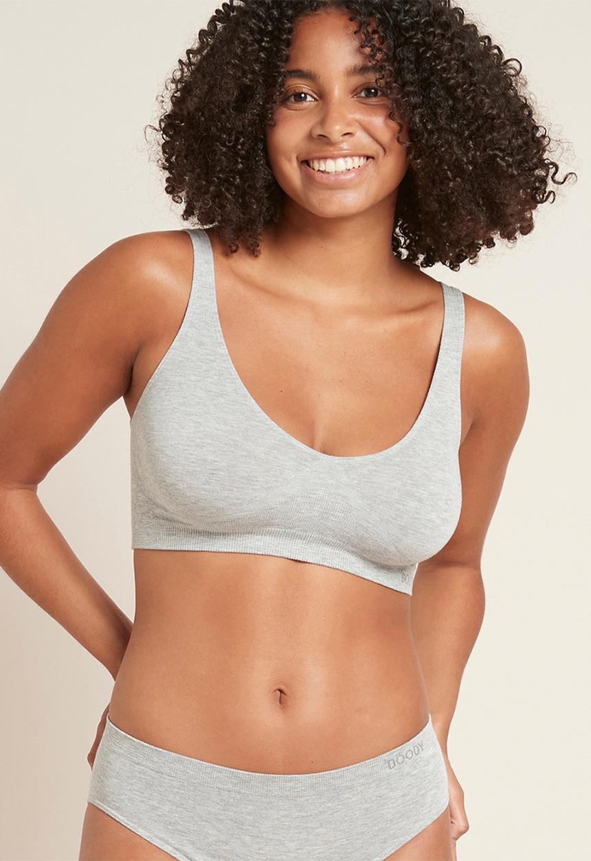 BOODY - Crop bra - light grey marl