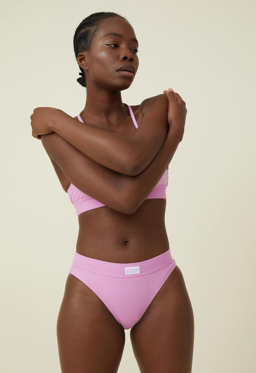 Cotton On - Organic cotton branded bikini brief - digital orchid