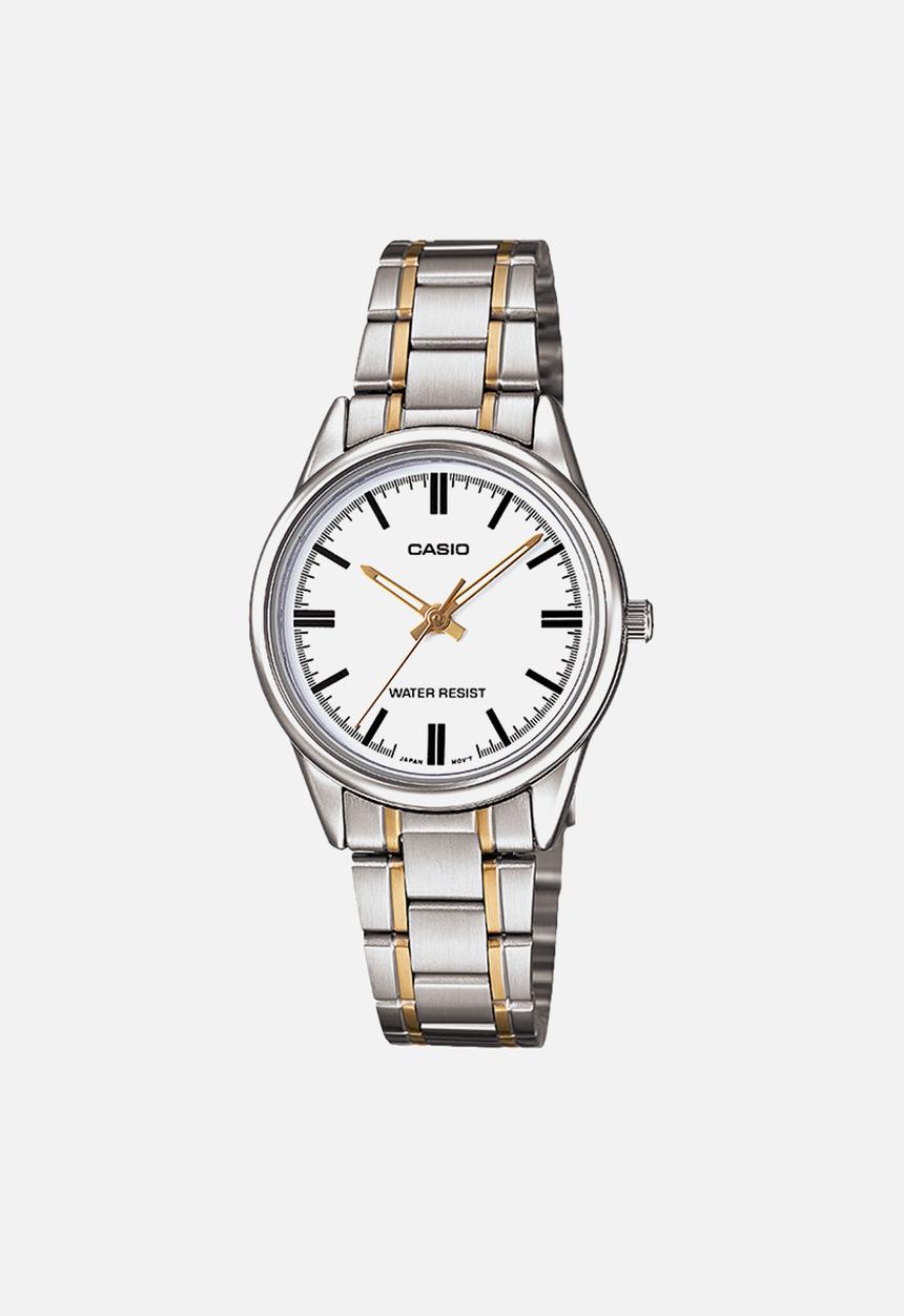 Casio - Analog gld ion plated - silver & gold