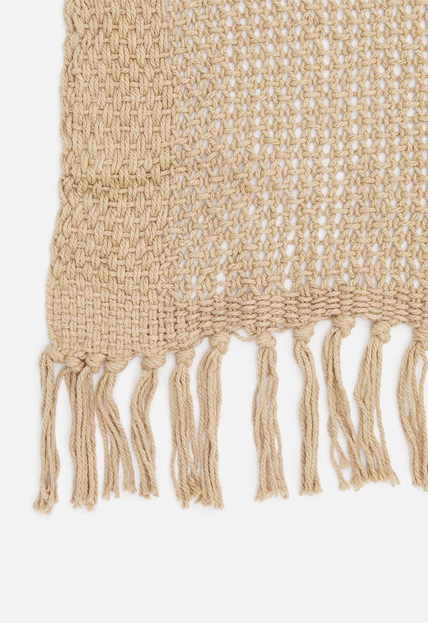 H&S - Loose knit throw - brown